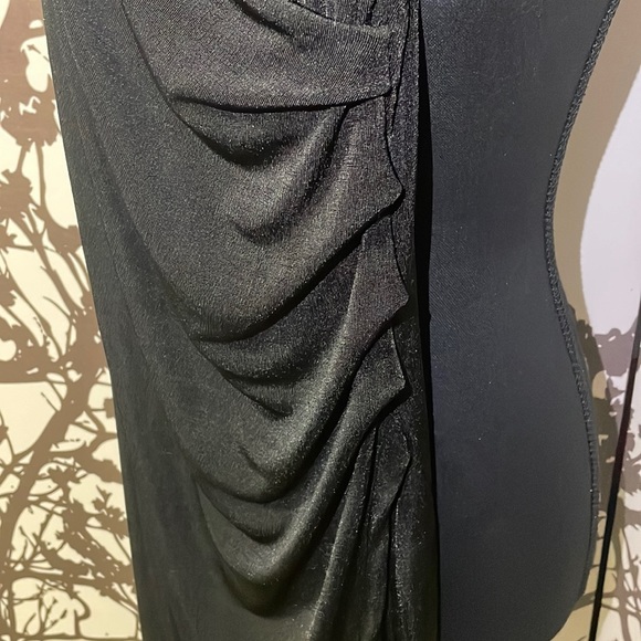 ReVamped Size Small Black Asymmetric Adjustable Strap Dress with Slit NWOT $30 - Picture 5 of 13
